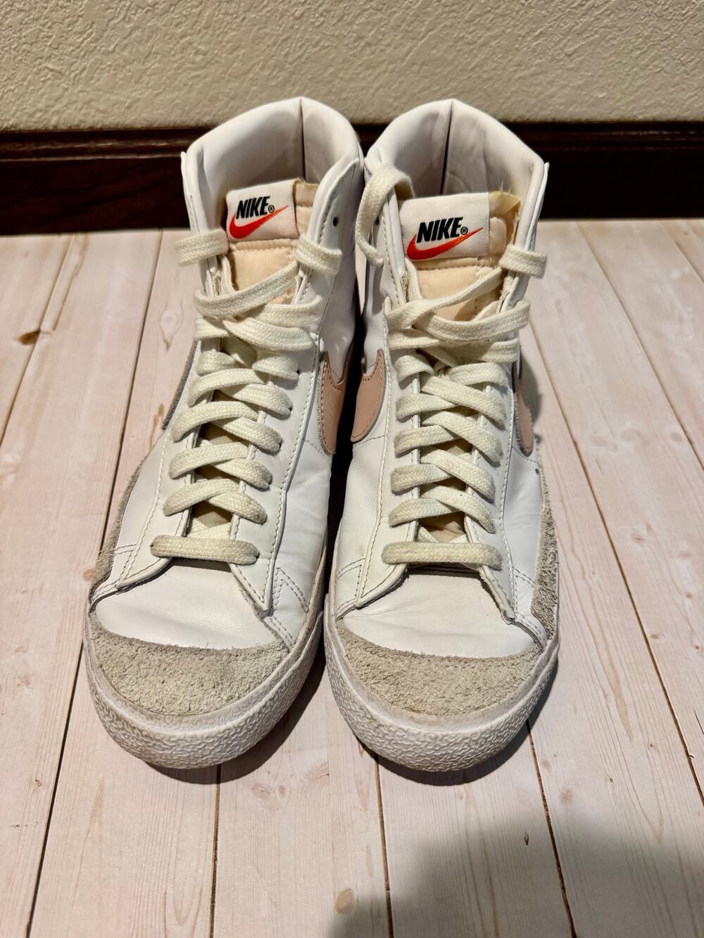 Nike Blazer Mid '77 Vintage White Pink Oxford Sneakers Women's Sz 9.5 CZ1055-118